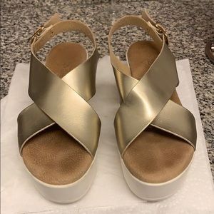 Gold/champagne colored platforms